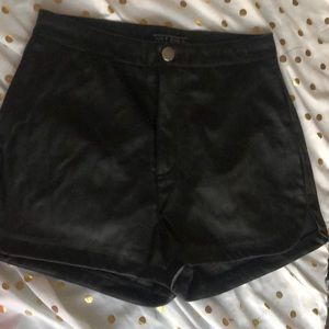 Faux Leather high rise hot shorts